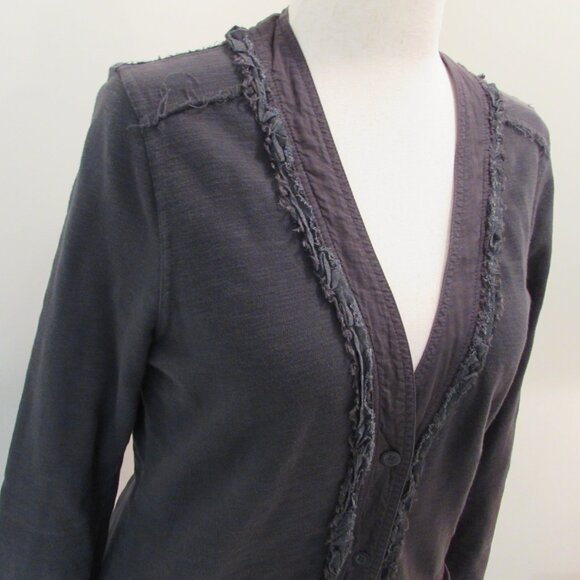 Eddie Bauer 100% Cotton Grey Cardigan Large - Picture 5 of 16